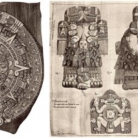 Fig. 6. Raffigurazioni della Piedra del Sol e della Coatlicue nell’opera di Antonio de León y Gama, 1792.
(da Matos Moctezuma, Messico, La scoperta del passato, Milano: Jaca Book 2010).