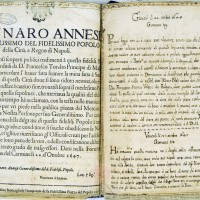 “Sollevazione di Tommaso Aniello di Napoli”. Manoscritto A. Molini (Biblioteca Universitaria di Bologna, ms. 2466). Storicamente.org
Copyright © Alma Mater Studiorum Università di Bologna – Biblioteca Universitaria di Bologna. All rights reserved. È vietata la riproduzione o duplicazione con qualsiasi mezzo.