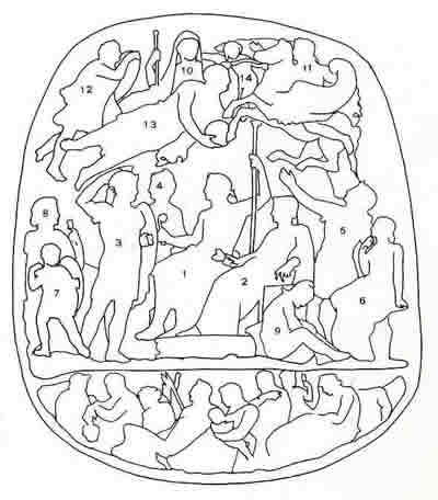 Fig.2: Gran Cammeo di Francia: schema con la numerazione delle singole
  figure