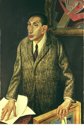 Otto Dix (Germania, 1891-1969). Il gallerista Alfred Flechtheim, 1926. Materiali misti su legno. 47 1/4 x 31 1/2 in. (120 x 80 cm). Staatliche Museen zu Berlin, Nationalgalerie.
Photo: Bildarchiv Preussischer Kulturbesitz/Art Resource, NY. Copyright provided on different websites is: © 2006 Artists Rights Society (ARS), New York/VG Bild-Kunst,
Bonn