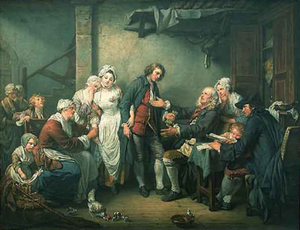 Jean-Baptiste Greuze, L'accordée de village, 1761